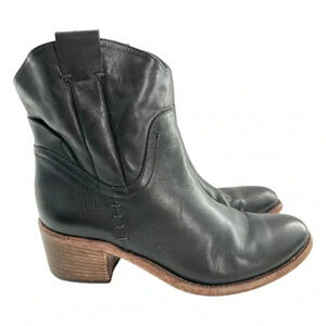 Alberto Fermani womens ankle booties size 37 black leather boots